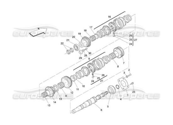 a part diagram from the Maserati Quattroporte M139 (2005-2013) parts catalogue