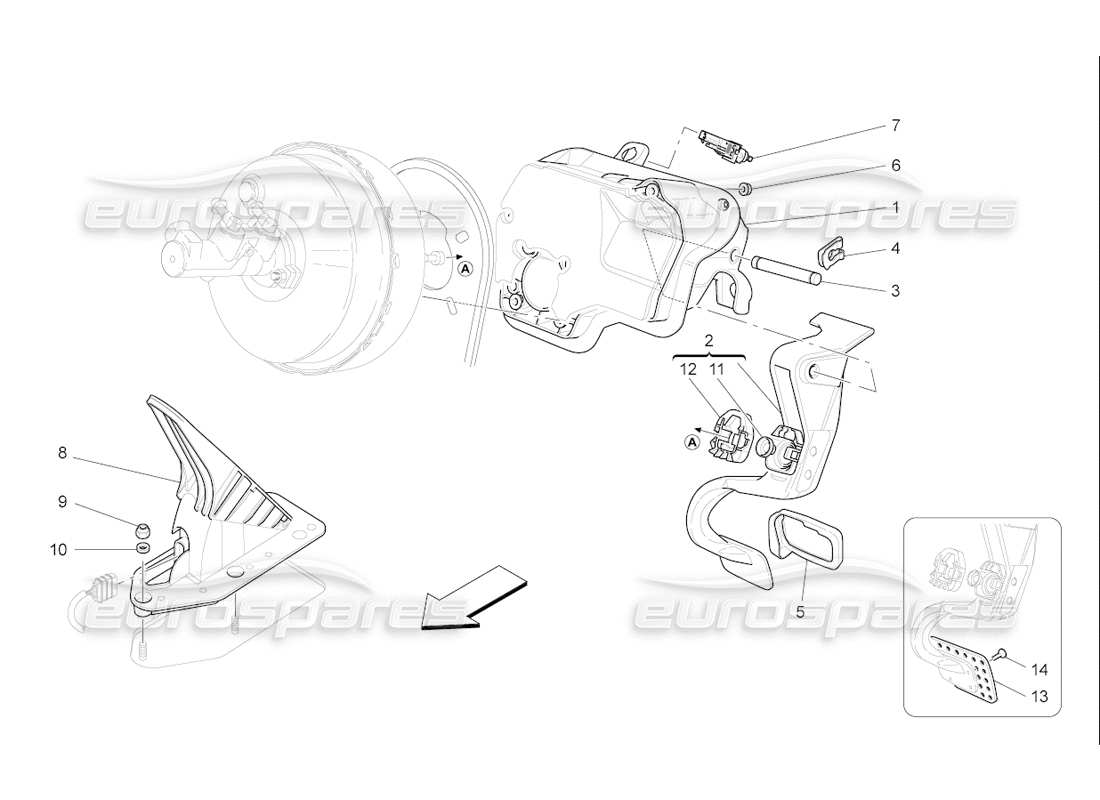 Maserati QTP. (2006) 4.2 F1 COMPLETE PEDAL BOARD UNIT Parts Diagram