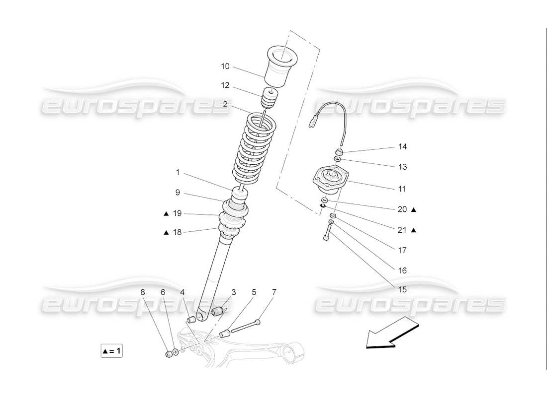 Maserati QTP. (2006) 4.2 F1 front shock absorber devices Parts Diagram