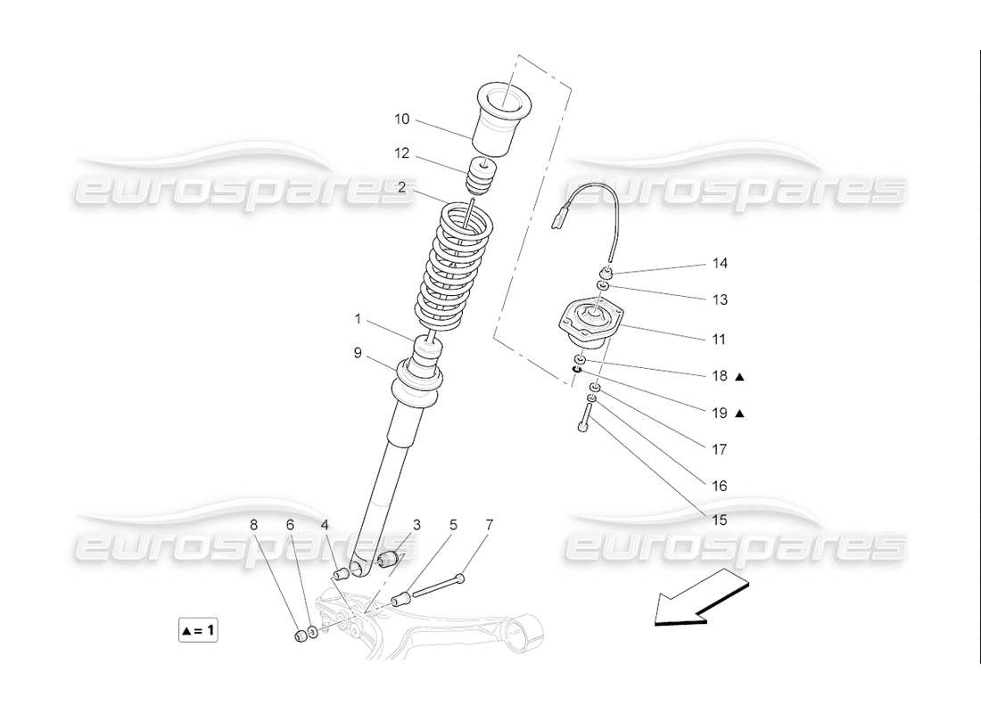 Maserati QTP. (2006) 4.2 F1 front shock absorber devices Part Diagram