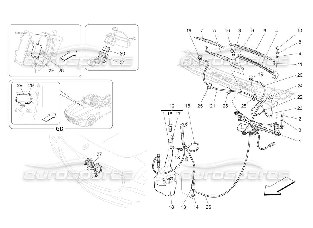 Maserati QTP. (2006) 4.2 F1 external vehicle devices Part Diagram