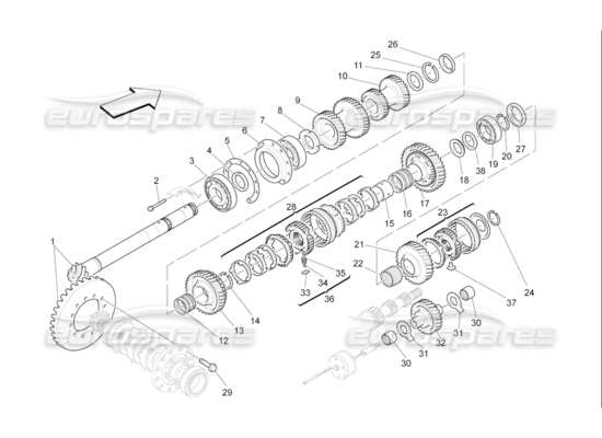 a part diagram from the Maserati Quattroporte M139 (2005-2013) parts catalogue