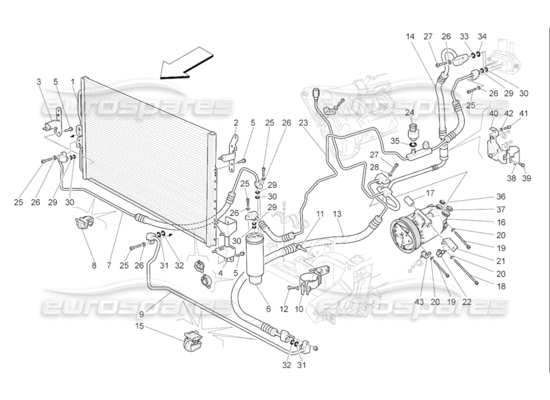 a part diagram from the Maserati Quattroporte M139 (2005-2013) parts catalogue