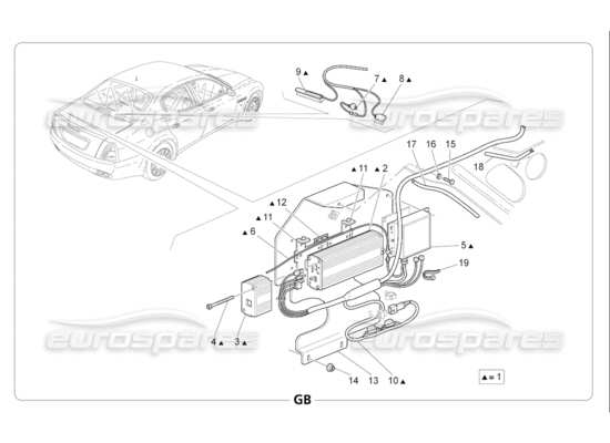 a part diagram from the Maserati Quattroporte M139 (2005-2013) parts catalogue