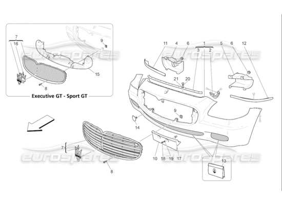 a part diagram from the Maserati Quattroporte M139 (2005-2013) parts catalogue