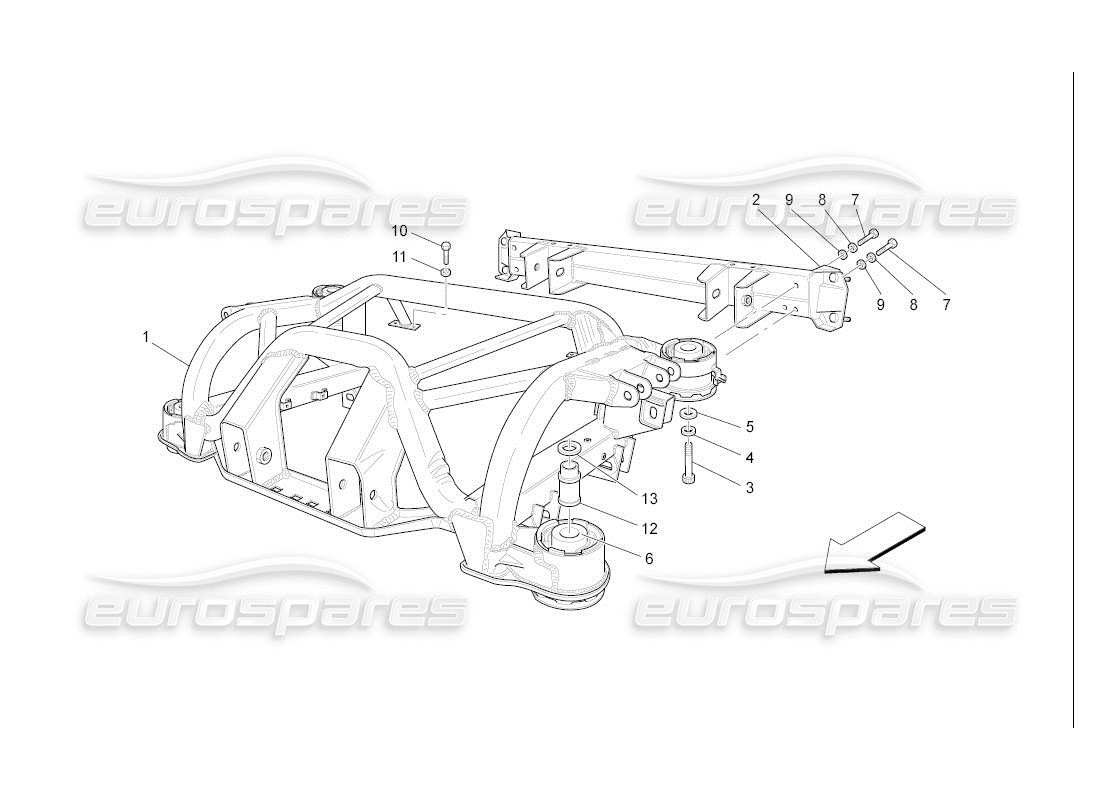 Maserati QTP. (2007) 4.2 auto rear chassis Part Diagram