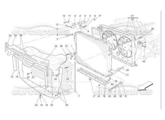 a part diagram from the Maserati QTP. (2007) 4.2 auto parts catalogue