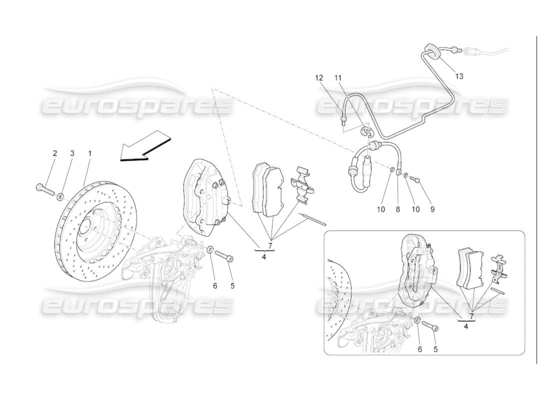 a part diagram from the Maserati Quattroporte M139 (2005-2013) parts catalogue