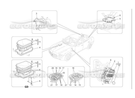 a part diagram from the Maserati Quattroporte M139 (2005-2013) parts catalogue