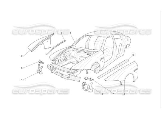 a part diagram from the Maserati Quattroporte M139 (2005-2013) parts catalogue