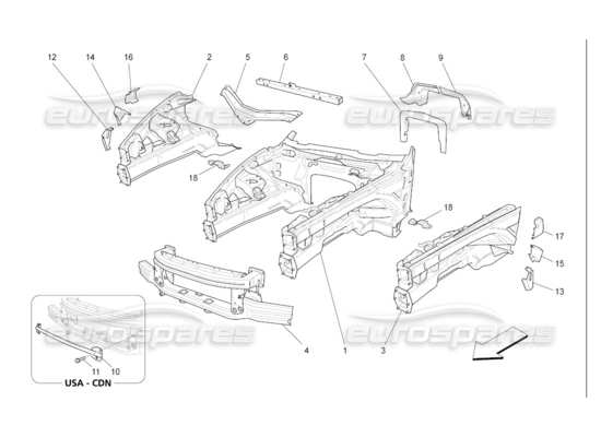 a part diagram from the Maserati Quattroporte M139 (2005-2013) parts catalogue