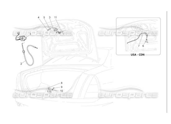 a part diagram from the Maserati Quattroporte M139 (2005-2013) parts catalogue