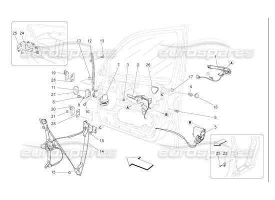 a part diagram from the Maserati Quattroporte M139 (2005-2013) parts catalogue