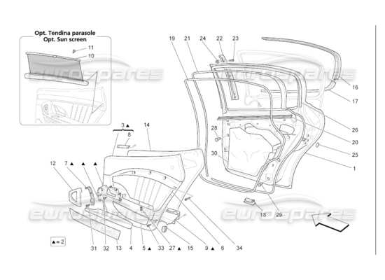 a part diagram from the Maserati QTP. (2007) 4.2 auto parts catalogue