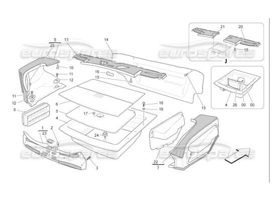 a part diagram from the Maserati Quattroporte M139 (2005-2013) parts catalogue