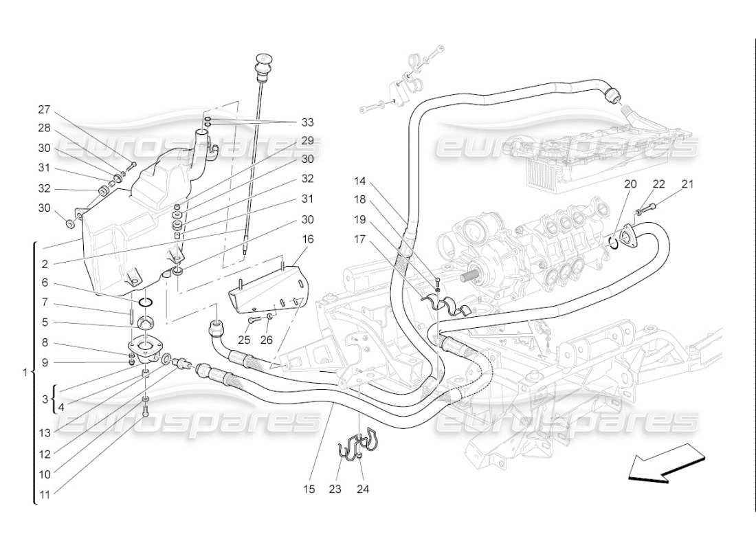 Maserati QTP. (2007) 4.2 F1 lubrication system: circuit and collection Parts Diagram