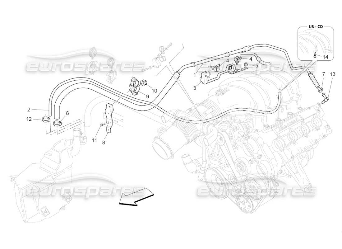 Maserati QTP. (2007) 4.2 F1 oil vapour recirculation system Parts Diagram