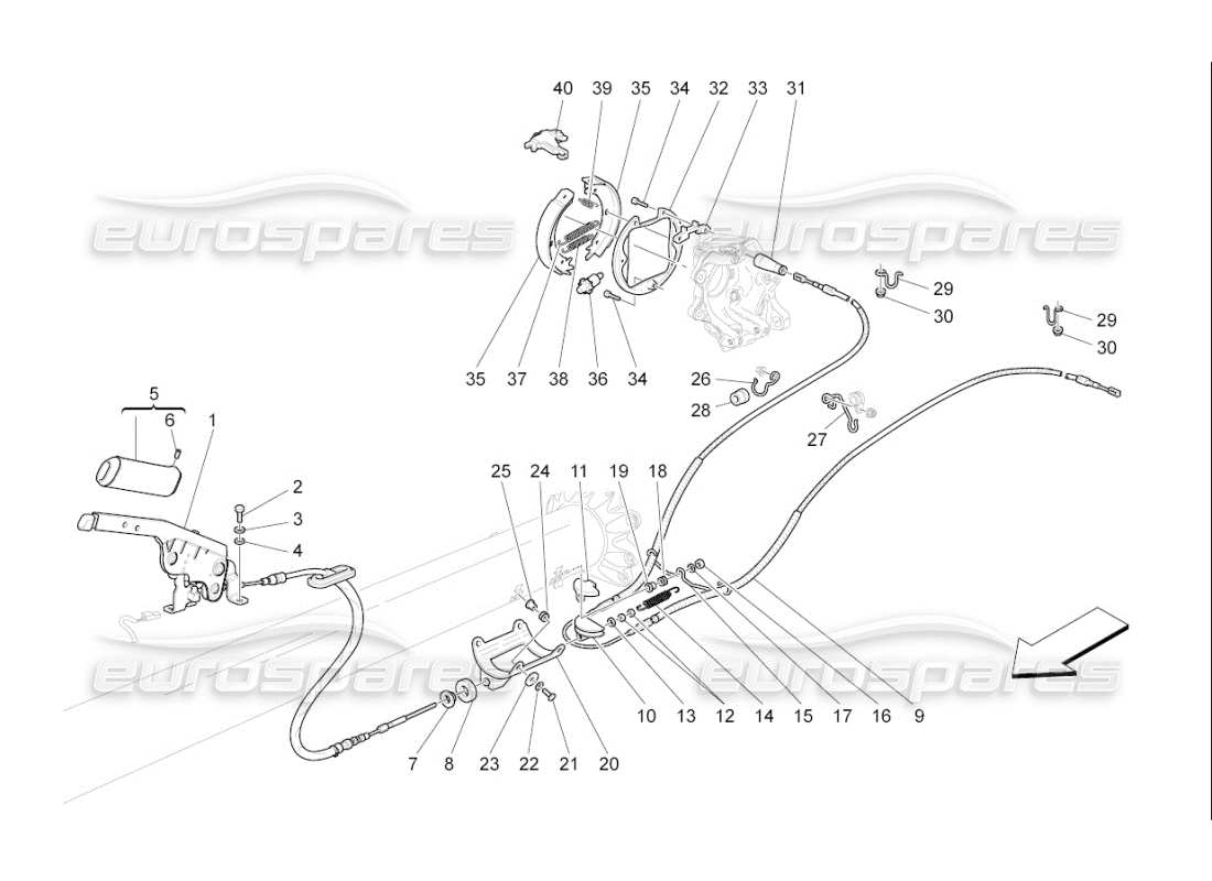 Maserati QTP. (2007) 4.2 F1 Handbrake Part Diagram