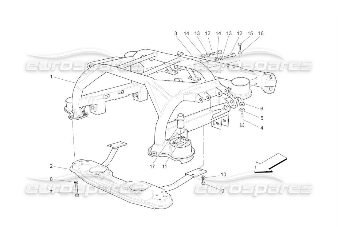 Maserati QTP. (2007) 4.2 F1 rear chassis Parts Diagram