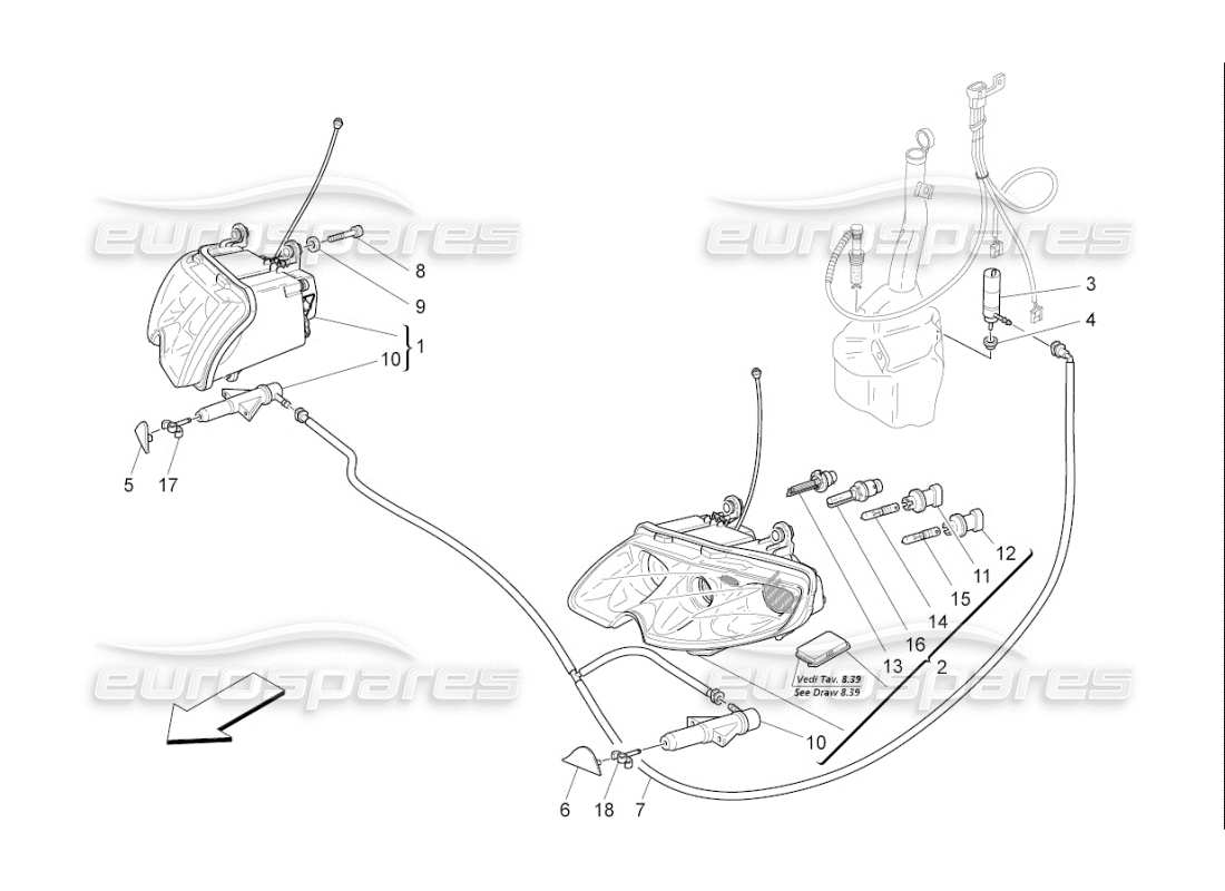 Maserati QTP. (2007) 4.2 F1 headlight clusters Parts Diagram