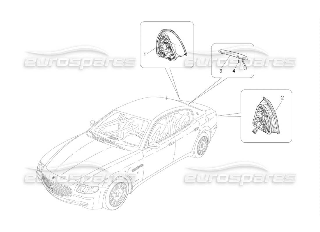 Maserati QTP. (2007) 4.2 F1 TAILLIGHT CLUSTERS Parts Diagram