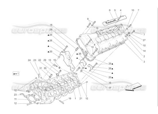 a part diagram from the Maserati Quattroporte M139 (2005-2013) parts catalogue