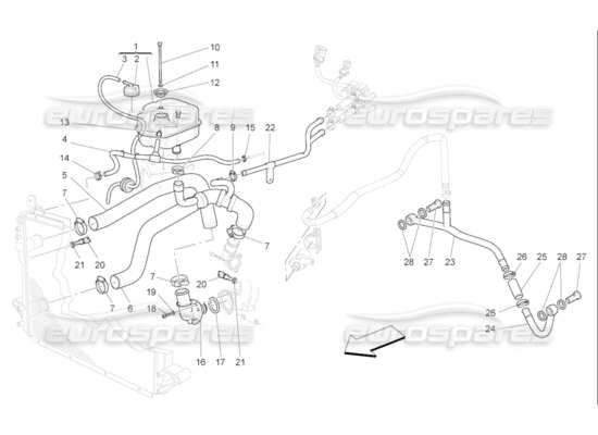 a part diagram from the Maserati Quattroporte M139 (2005-2013) parts catalogue