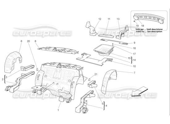 a part diagram from the Maserati Quattroporte M139 (2005-2013) parts catalogue