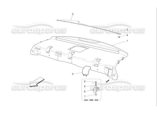 a part diagram from the Maserati Quattroporte M139 (2005-2013) parts catalogue