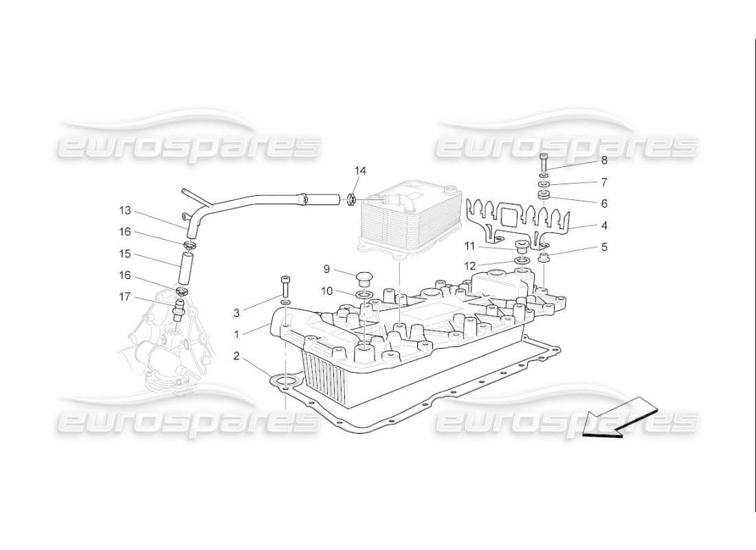 Maserati QTP. (2008) 4.2 auto HEAT EXCHANGER Parts Diagram