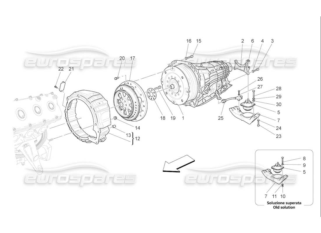 Maserati QTP. (2008) 4.2 auto gearbox housings Parts Diagram
