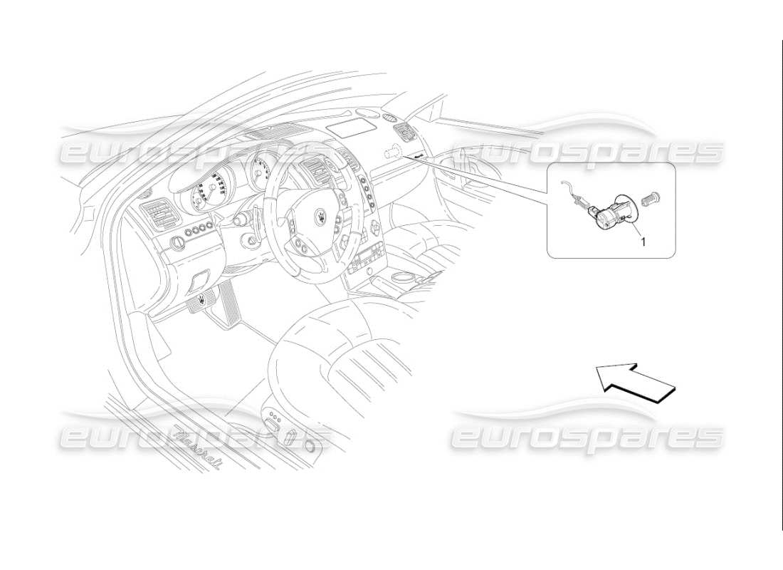 Maserati QTP. (2008) 4.2 auto Passenger's Airbag-deactivation Parts Diagram