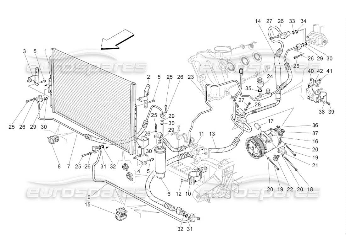 Maserati QTP. (2008) 4.2 auto A c Unit: Engine Compartment Devices Parts Diagram