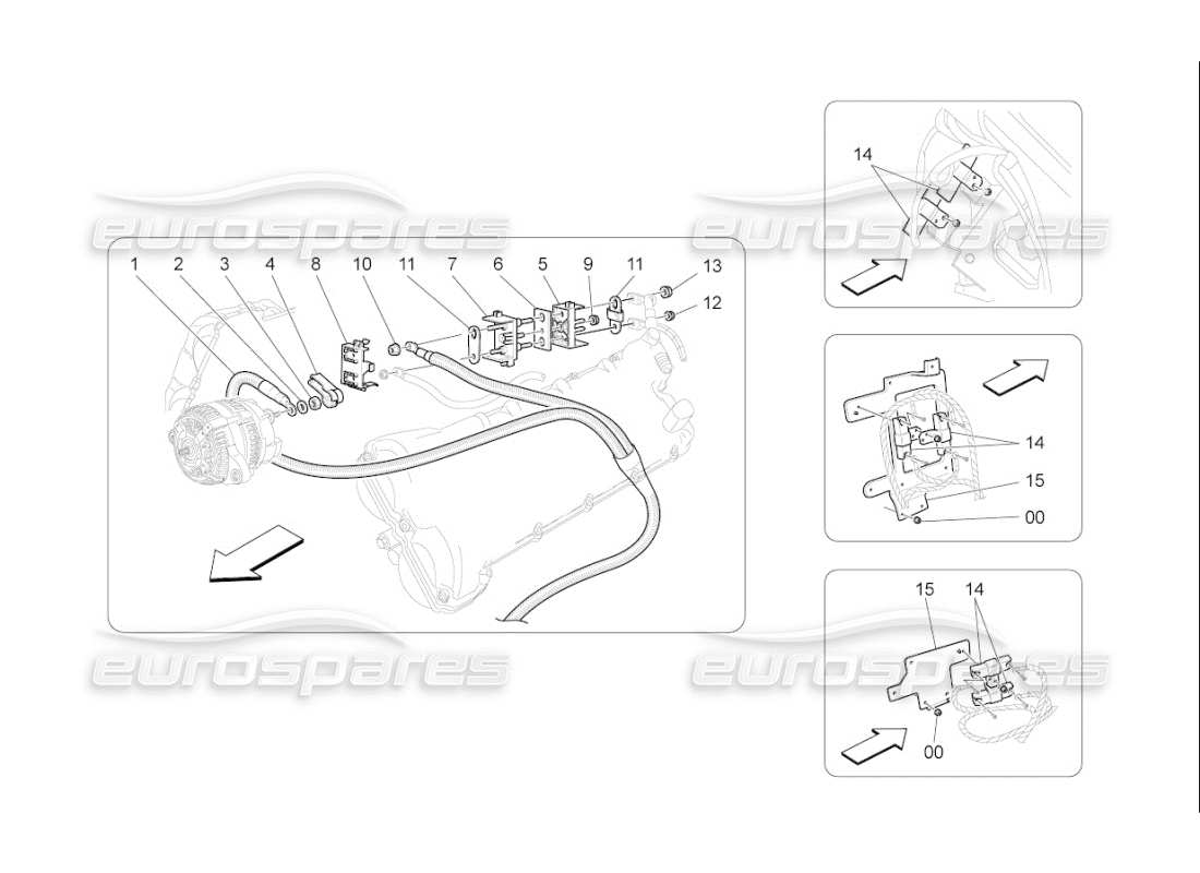 Maserati QTP. (2008) 4.2 auto main wiring Parts Diagram