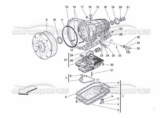 a part diagram from the Maserati Quattroporte M139 (2005-2013) parts catalogue