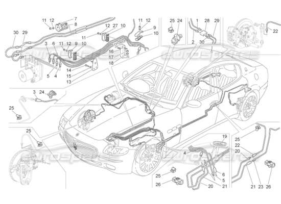 a part diagram from the Maserati Quattroporte M139 (2005-2013) parts catalogue