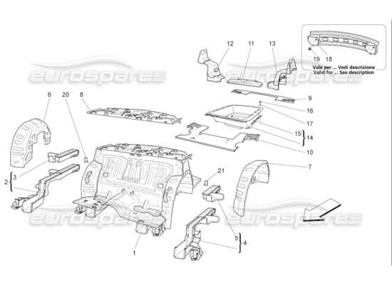 a part diagram from the Maserati Quattroporte M139 (2005-2013) parts catalogue