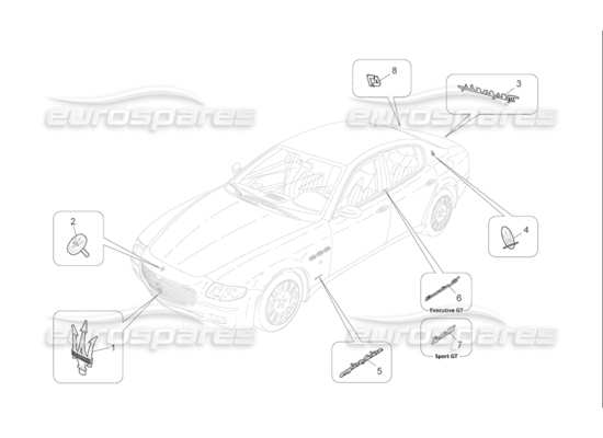 a part diagram from the Maserati Quattroporte M139 (2005-2013) parts catalogue