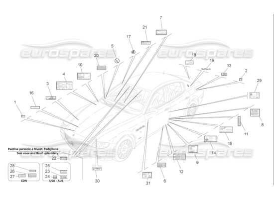 a part diagram from the Maserati Quattroporte M139 (2005-2013) parts catalogue