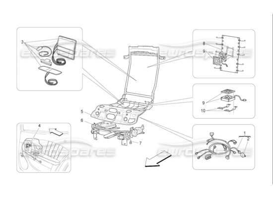 a part diagram from the Maserati Quattroporte M139 (2005-2013) parts catalogue