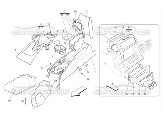 a part diagram from the Maserati Quattroporte M139 (2005-2013) parts catalogue