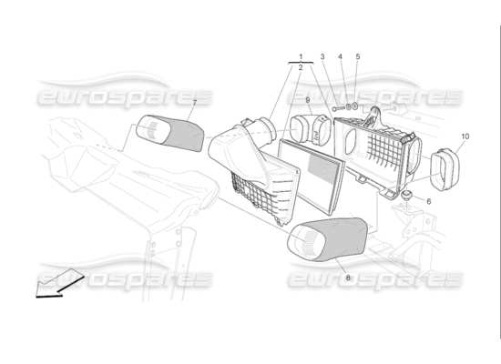 a part diagram from the Maserati QTP. (2009) 4.2 auto parts catalogue