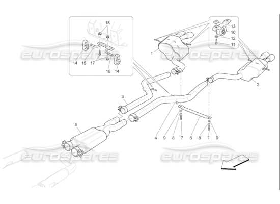 a part diagram from the Maserati Quattroporte M139 (2005-2013) parts catalogue