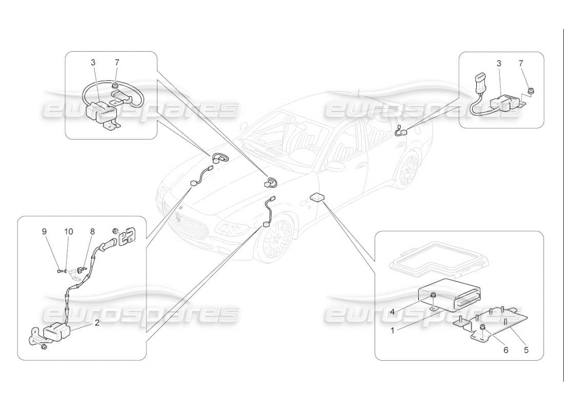 Maserati QTP. (2009) 4.7 auto Electronic Control (suspension) Part Diagram