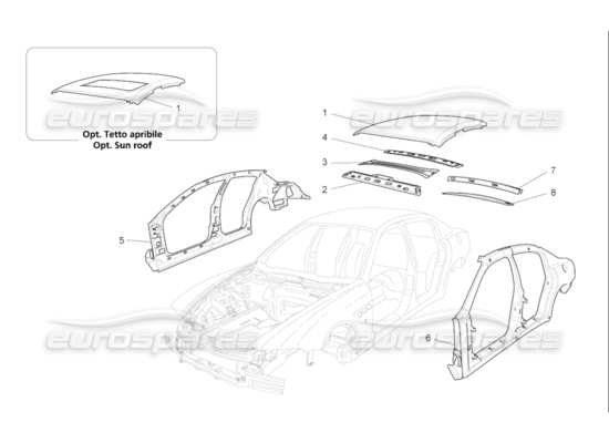 a part diagram from the Maserati Quattroporte M139 (2005-2013) parts catalogue