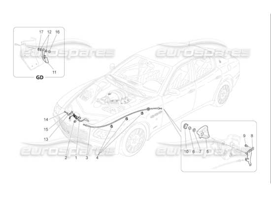 a part diagram from the Maserati QTP. (2009) 4.7 auto parts catalogue