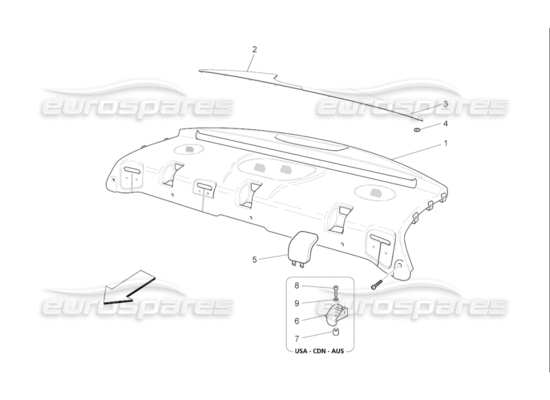 a part diagram from the Maserati Quattroporte M139 (2005-2013) parts catalogue