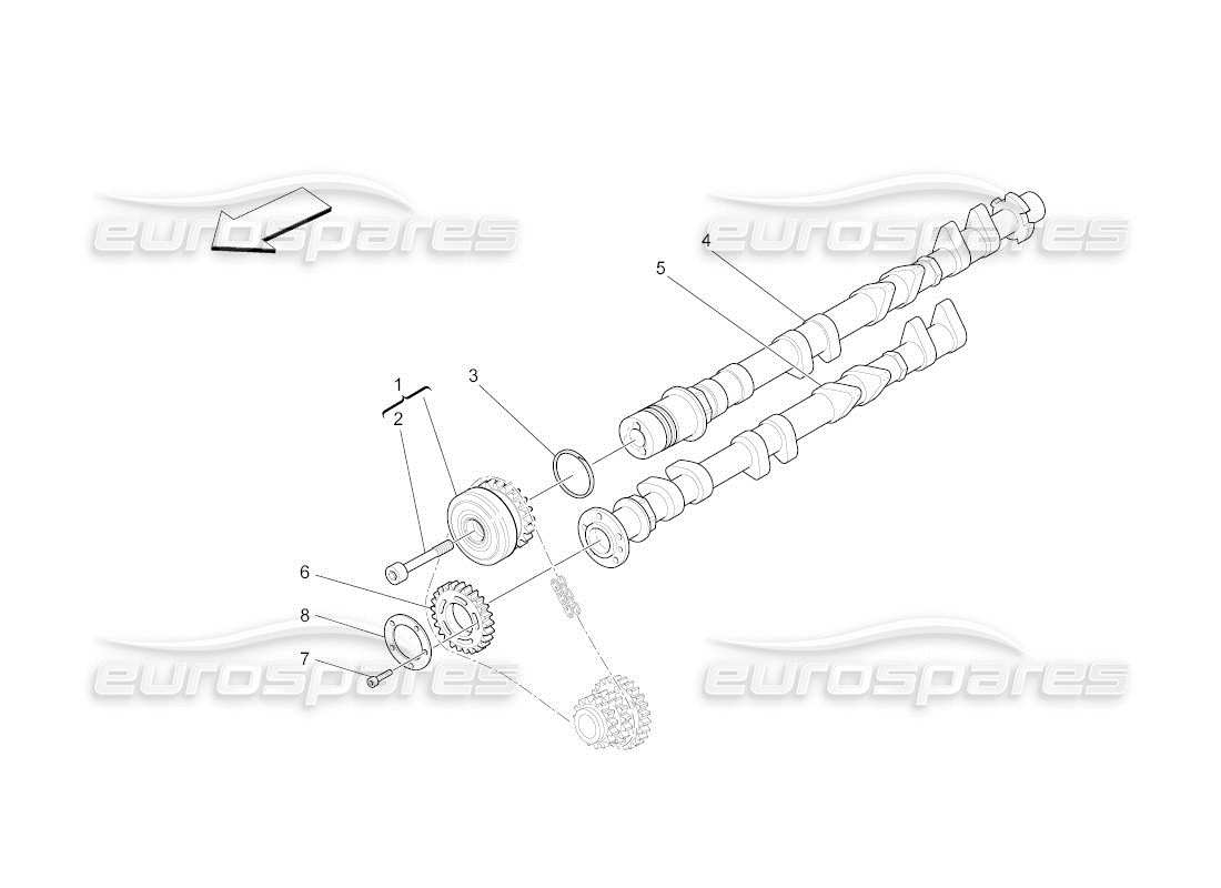 Maserati QTP. (2010) 4.2 auto rh cylinder head camshafts Part Diagram