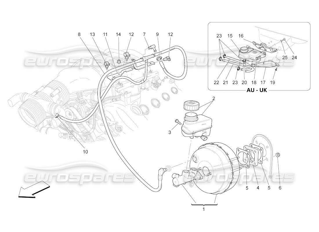 Maserati QTP. (2010) 4.2 auto brake servo system Part Diagram