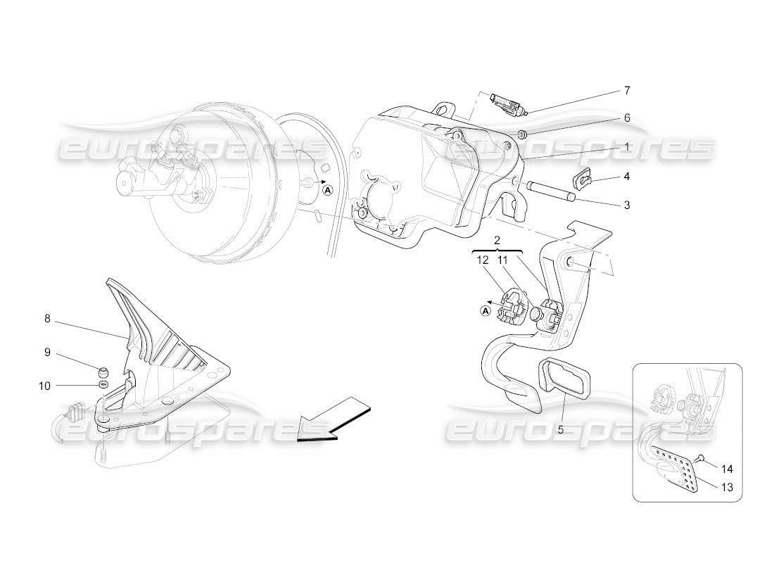 Maserati QTP. (2010) 4.2 auto COMPLETE PEDAL BOARD UNIT Part Diagram